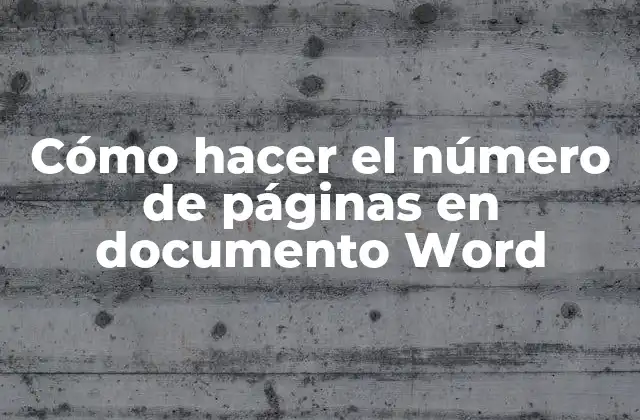 Cómo Hacer el Número de Páginas en Documento Word
