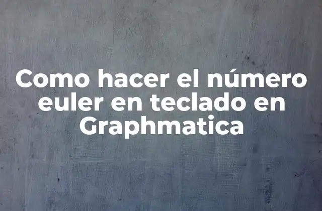 Como Hacer el Número Euler en Teclado en Graphmatica