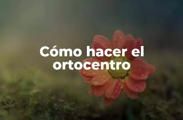 Cómo Hacer el Ortocentro