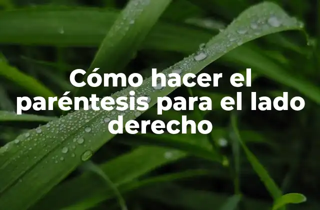Cómo Hacer el Paréntesis para el Lado Derecho