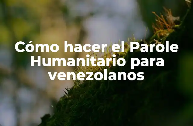Cómo Hacer el Parole Humanitario para Venezolanos