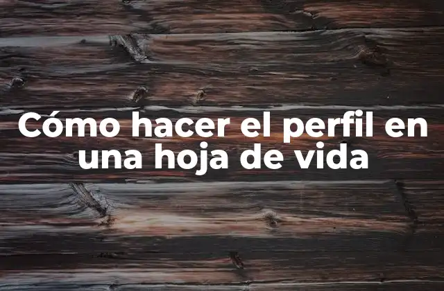 Cómo Hacer el Perfil en una Hoja de Vida