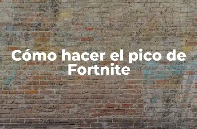 Cómo Hacer el Pico de Fortnite 2 ¿Qué es el pico de Fortnite?
