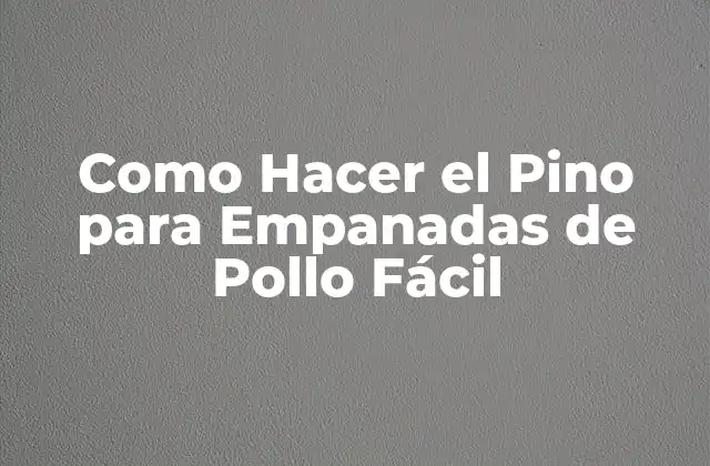 Como Hacer el Pino para Empanadas de Pollo Fácil 2 ¿Qué es el Pino para Empanadas de Pollo?