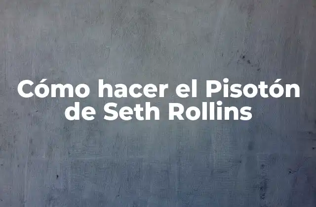 Cómo Hacer el Pisotón de Seth Rollins 2 El Pisotón de Seth Rollins: qué es y cómo se utiliza