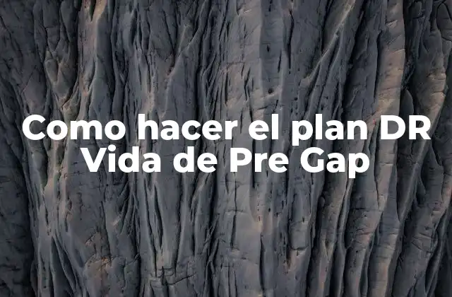 Como Hacer el Plan Dr Vida de Pre Gap