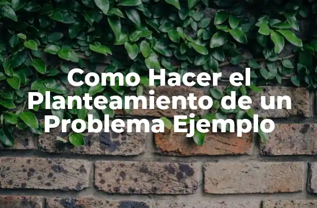 Como Hacer el Planteamiento de un Problema Ejemplo 2 ¿Qué es el Planteamiento de un Problema?