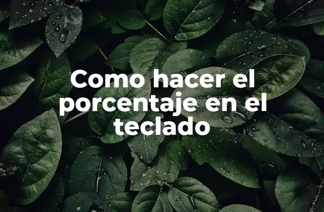 Como Hacer el Porcentaje en el Teclado