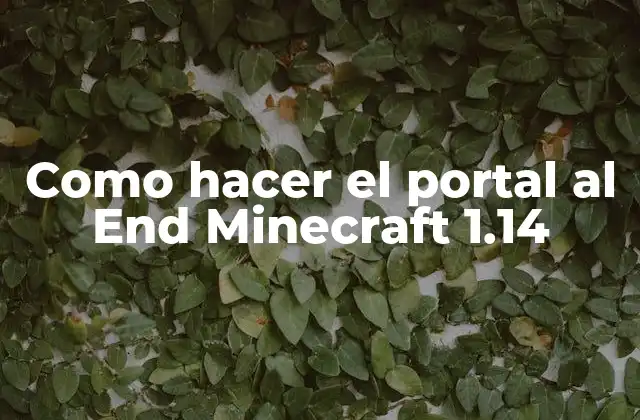 Como Hacer el Portal Al End Minecraft 1.14
