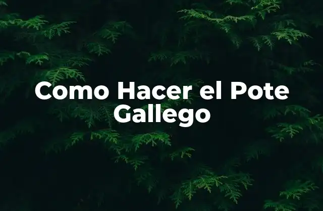 Como Hacer el Pote Gallego 2 ¿Qué es el Pote Gallego?