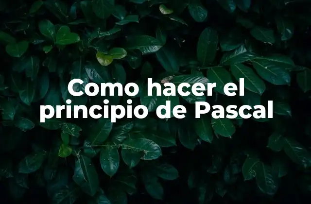 El principio de Pascal