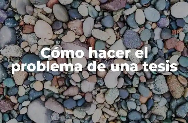 Cómo Hacer el Problema de una Tesis