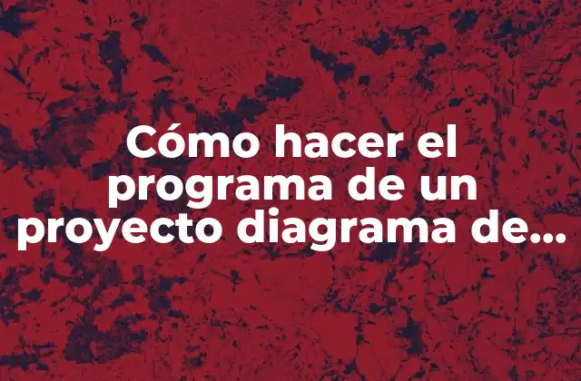 Cómo Hacer el Programa de un Proyecto Diagrama de Gantt