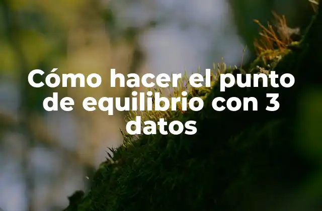 Cómo Hacer el Punto de Equilibrio con 3 Datos