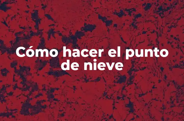 Cómo Hacer el Punto de Nieve