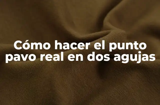 Cómo Hacer el Punto Pavo Real en Dos Agujas