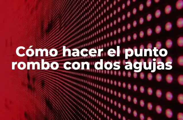 Cómo Hacer el Punto Rombo con Dos Agujas
