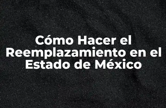 Cómo Hacer el Reemplazamiento en el Estado de México