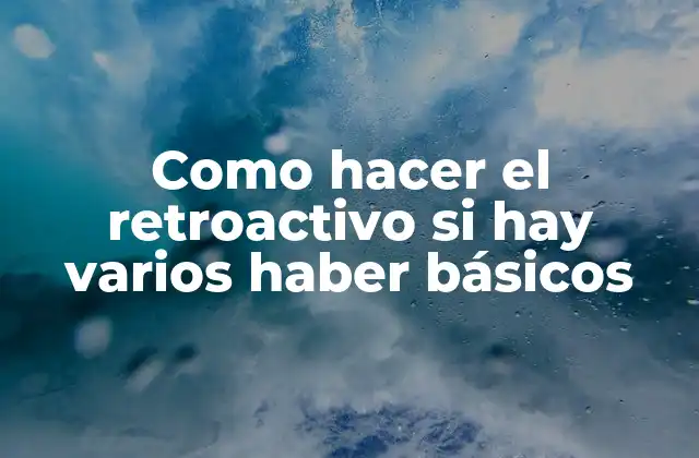 Como Hacer el Retroactivo Si Hay Varios Haber Básicos