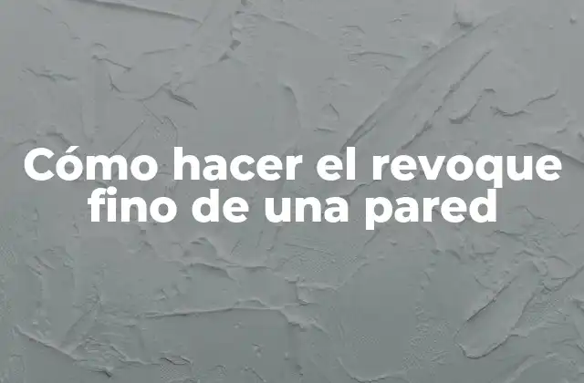 Cómo Hacer el Revoque Fino de una Pared