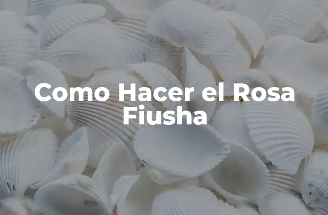 Como Hacer el Rosa Fiusha 2 ¿Qué es el Rosa Fiusha?