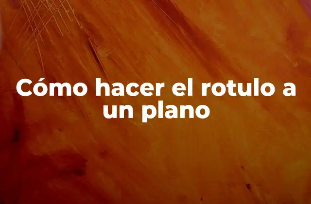 Cómo Hacer el Rotulo a un Plano