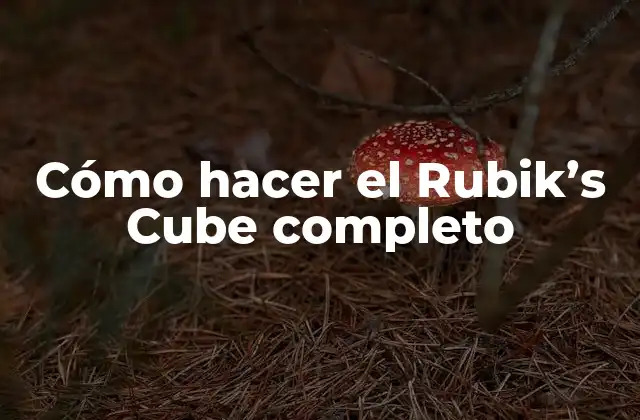 Cómo Hacer el Rubik’s Cube Completo