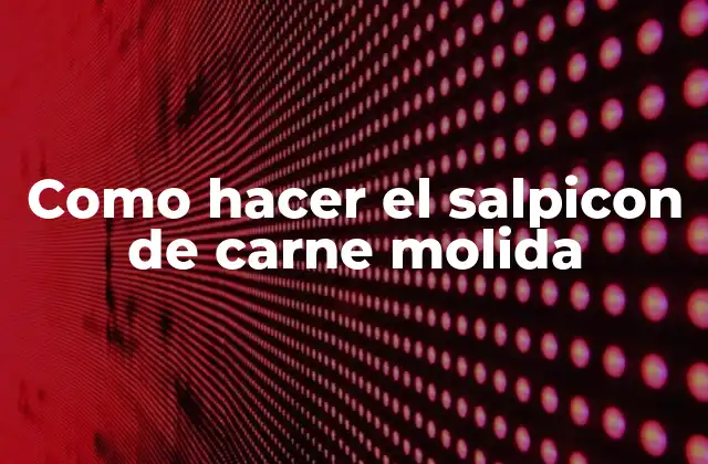 Como Hacer el Salpicon de Carne Molida