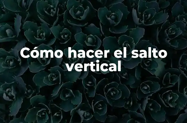 Cómo Hacer el Salto Vertical