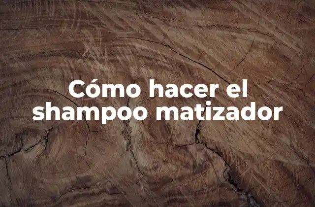 Cómo Hacer el Shampoo Matizador