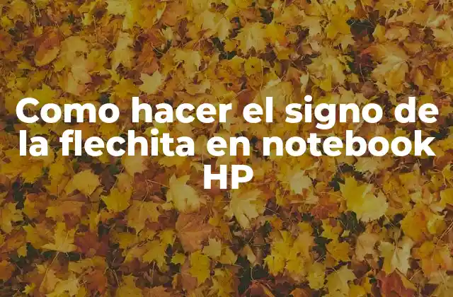 Como Hacer el Signo de la Flechita en Notebook Hp