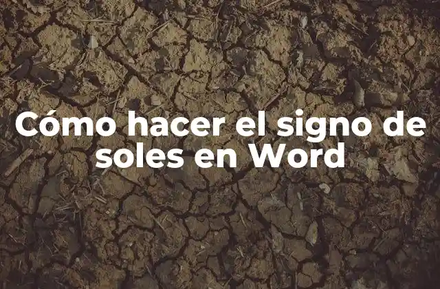 Cómo Hacer el Signo de Soles en Word
