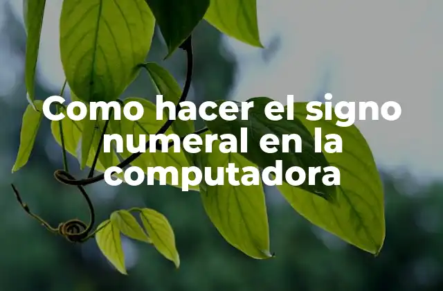Como Hacer el Signo Numeral en la Computadora