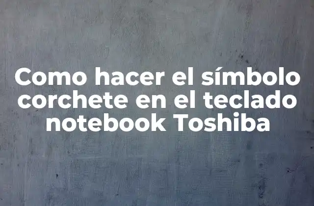 Como Hacer el Símbolo Corchete en el Teclado Notebook Toshiba