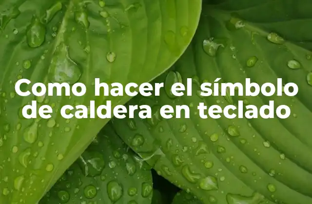 Como Hacer el Símbolo de Caldera en Teclado