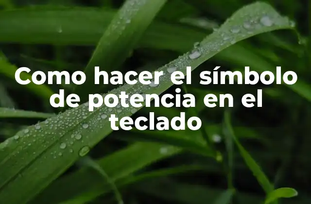 Como Hacer el Símbolo de Potencia en el Teclado