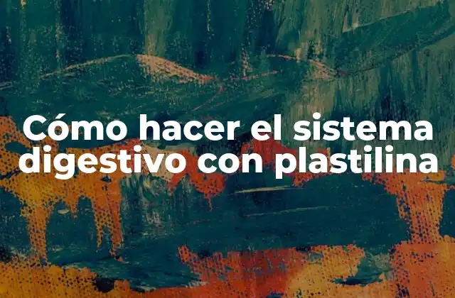 Cómo Hacer el Sistema Digestivo con Plastilina