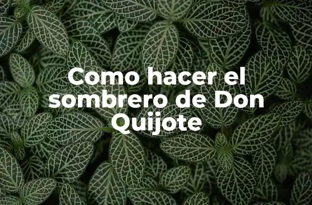 Como Hacer el Sombrero de Don Quijote