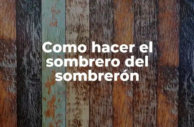 Como Hacer el Sombrero Del Sombrerón
