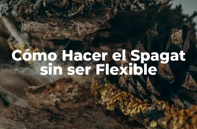 Cómo Hacer el Spagat sin Ser Flexible