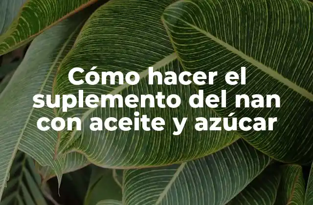 ¿Qué es el suplemento del nan y para qué sirve?