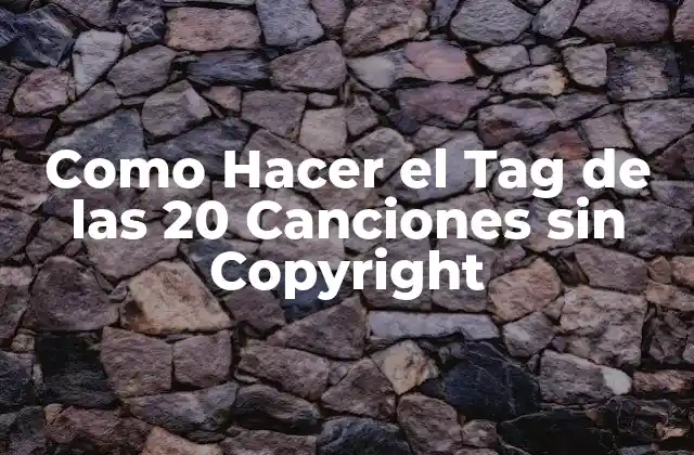 Como Hacer el Tag de las 20 Canciones sin Copyright