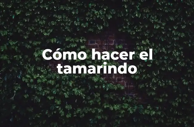 Cómo Hacer el Tamarindo