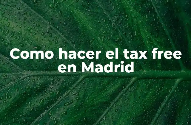 Como Hacer el Tax Free en Madrid