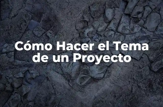 ¿Qué es un Tema de Proyecto?