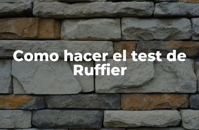 Como Hacer el Test de Ruffier