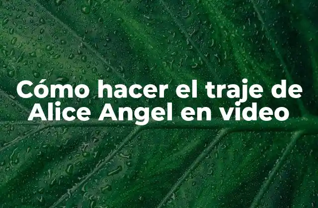 Cómo Hacer el Traje de Alice Angel en Video