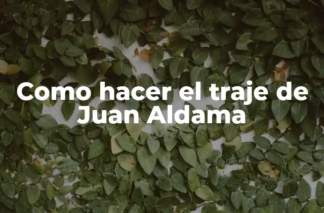 Como Hacer el Traje de Juan Aldama
