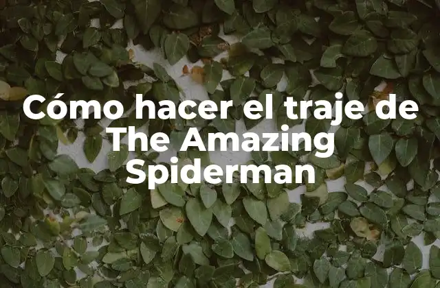 Cómo hacer el traje de The Amazing Spiderman