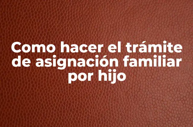Como Hacer el Trámite de Asignación Familiar por Hijo